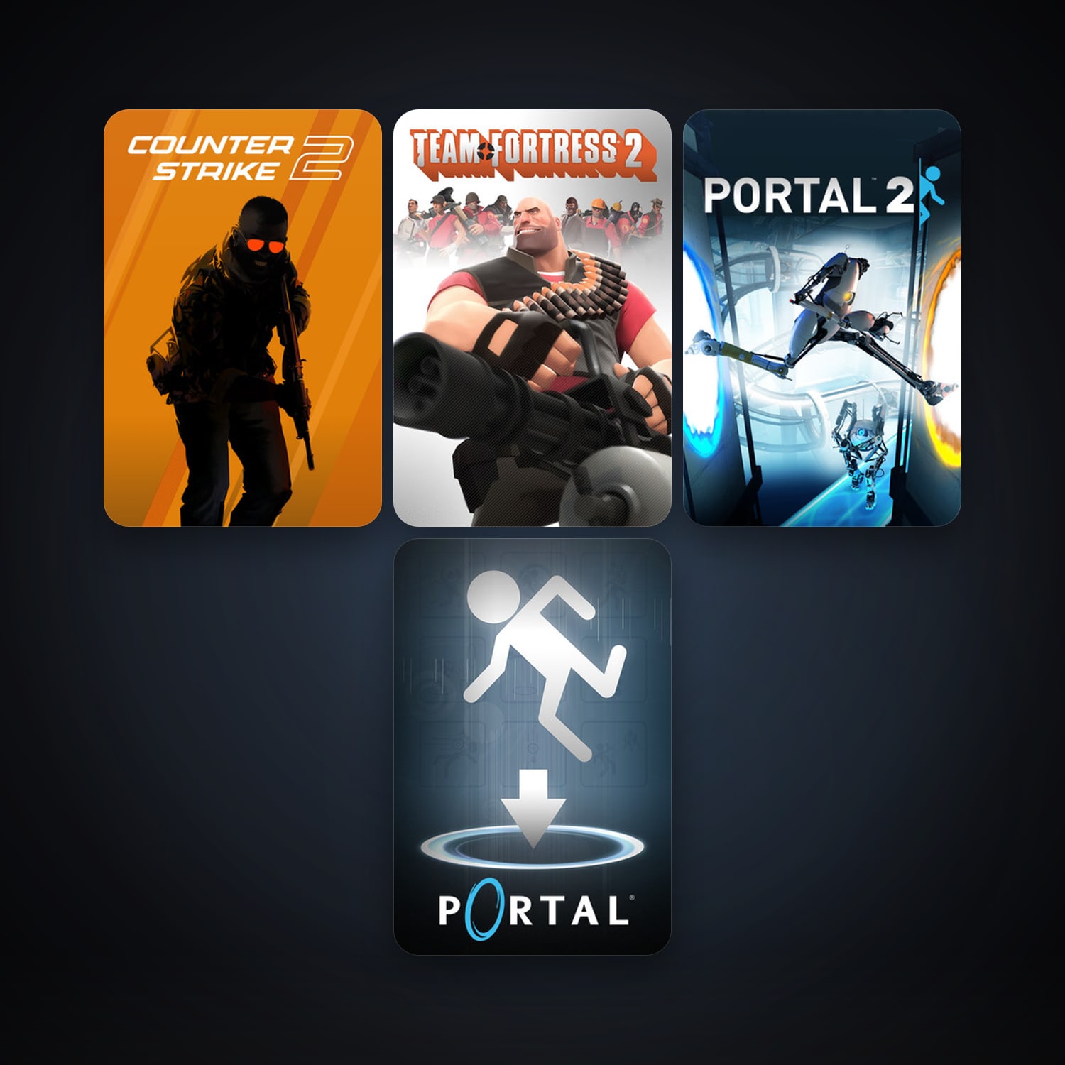 Portal + Team Fortress 2, 5 games, clean — HabibiAccounts