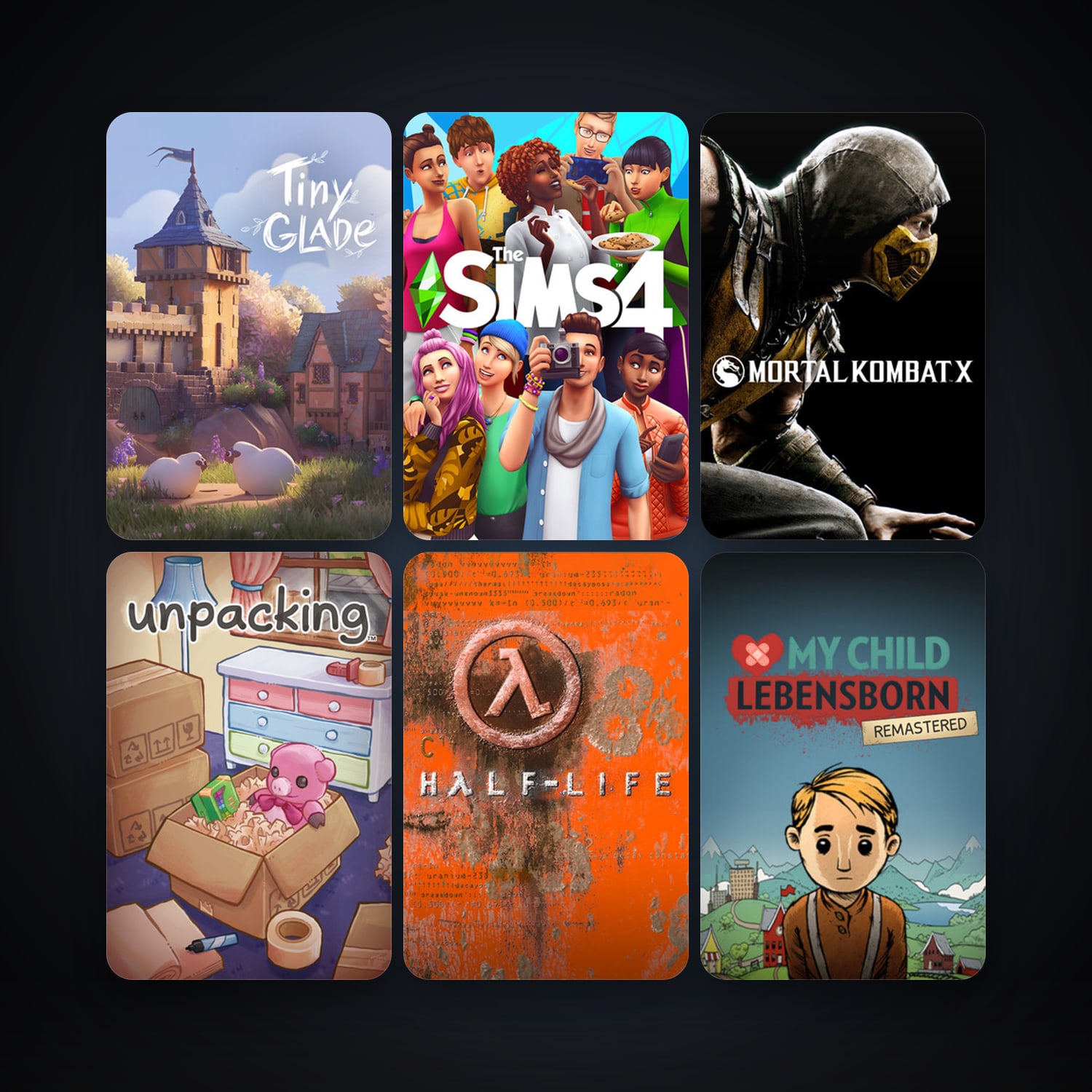 Half-Life + Mortal Kombat X, 10 games, clean — HabibiAccounts