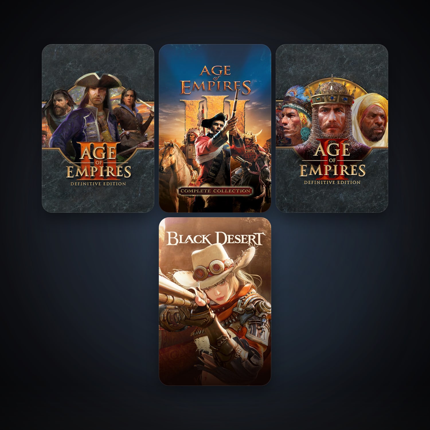 Age of Empires III + Black Desert Online, 4 games, clean — HabibiAccounts