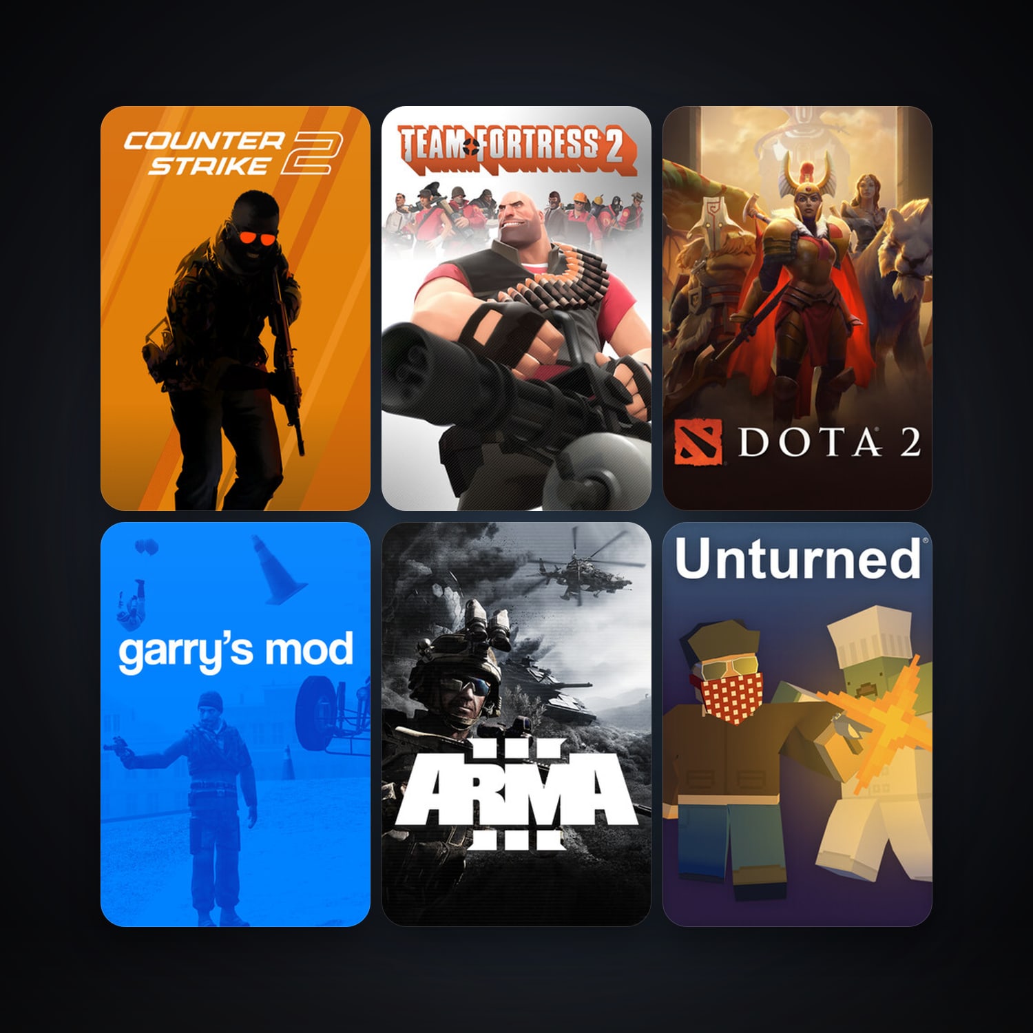 Team Fortress 2 + Dota 2, 57 games, Steam 19, clean — HabibiAccounts