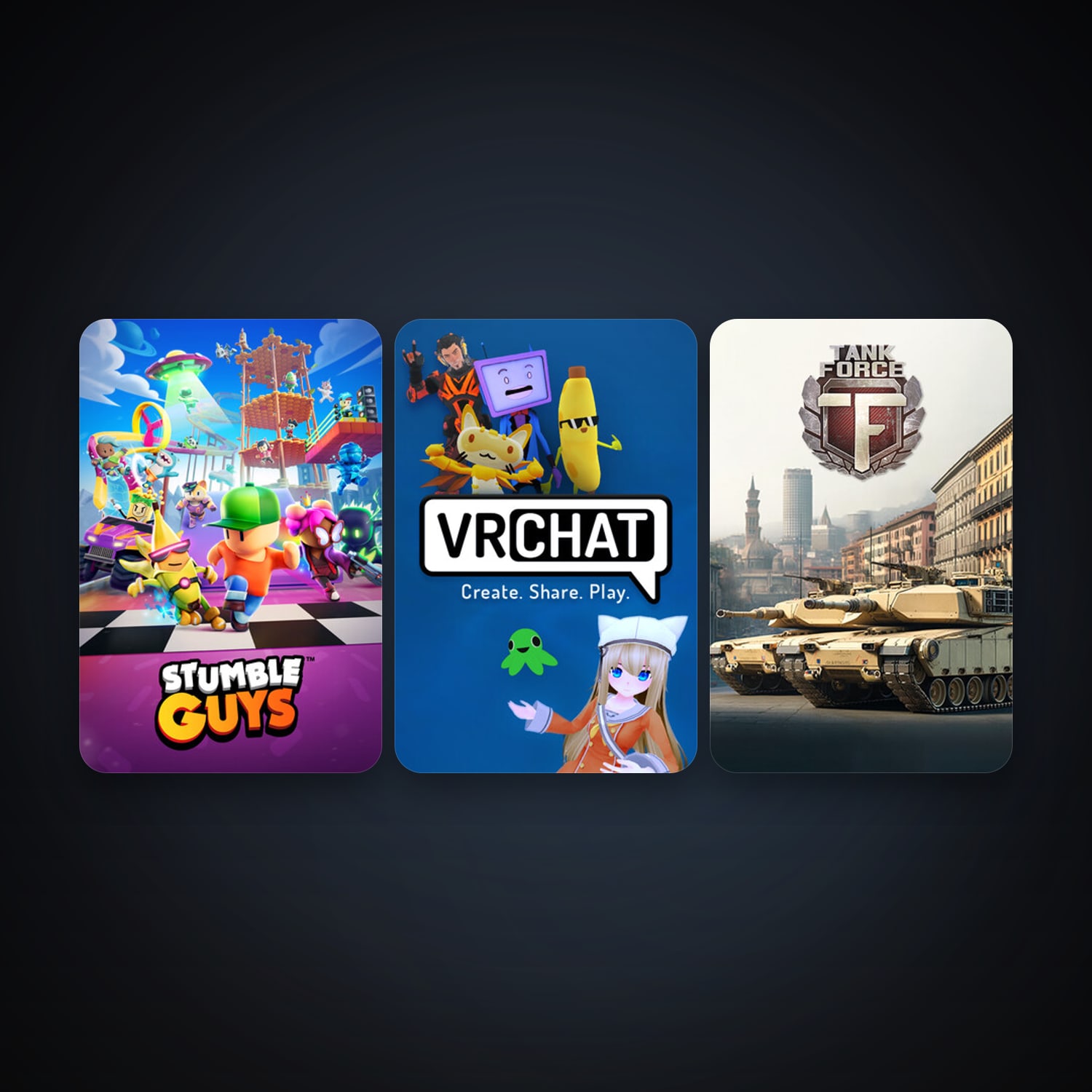 VRChat + Tank Force: Online Shooter Game, 6 games, clean — HabibiAccounts