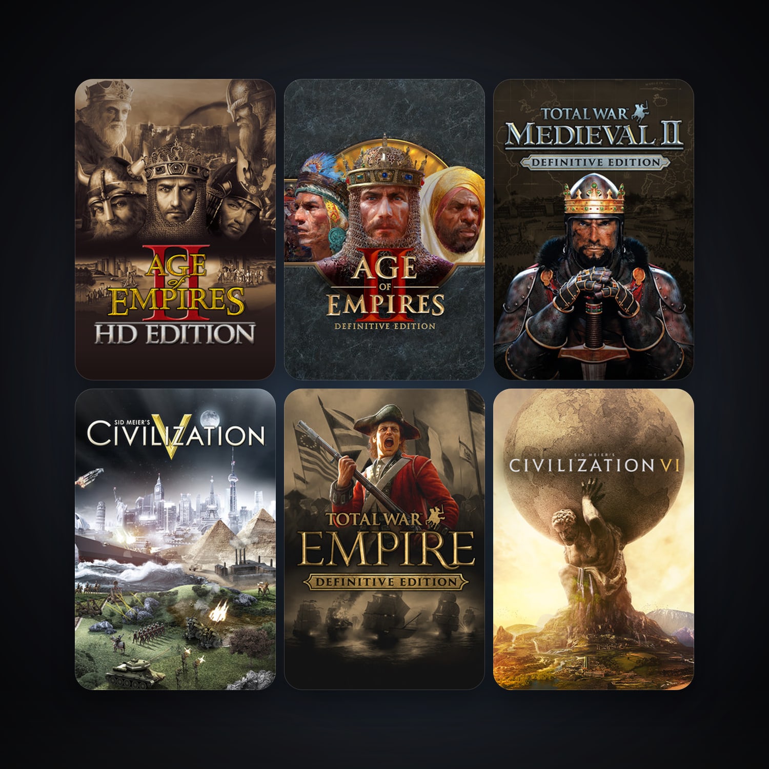 Medieval II: Total War + Sid Meier's Civilization V, 33 games, Steam 10, clean — HabibiAccounts