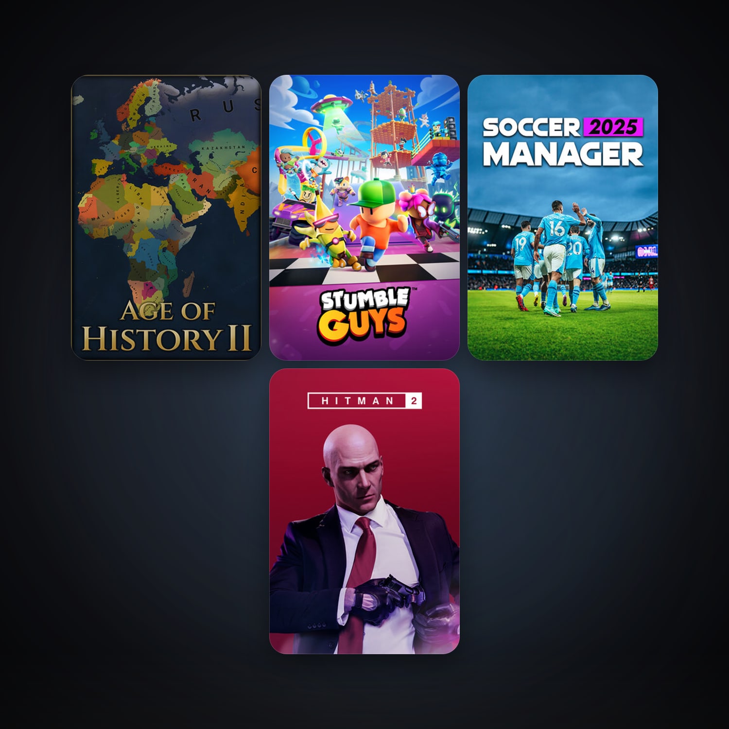 Age of History II + HITMAN 2, 5 games, clean — HabibiAccounts