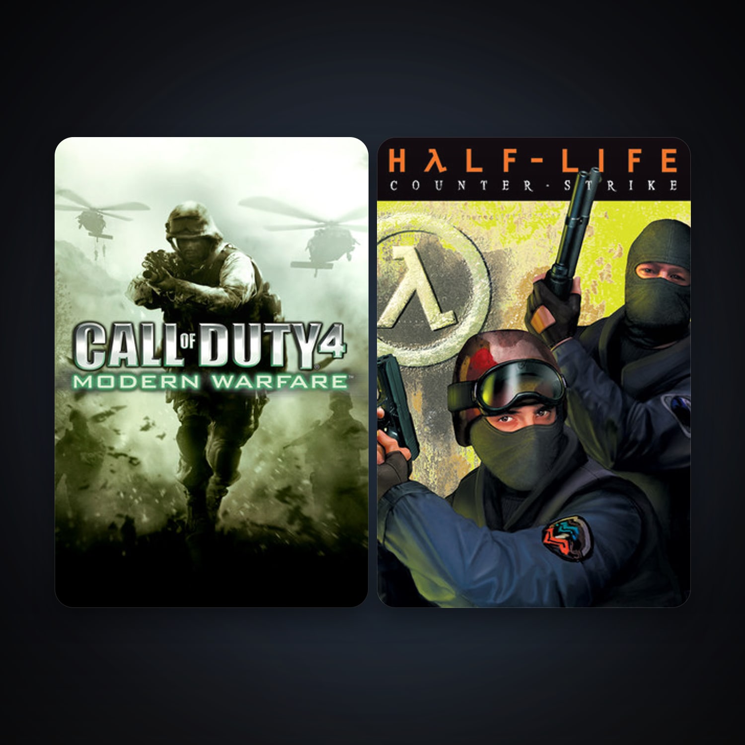 Counter-Strike + Call of Duty 4: Modern Warfare, 4 games, clean — HabibiAccounts