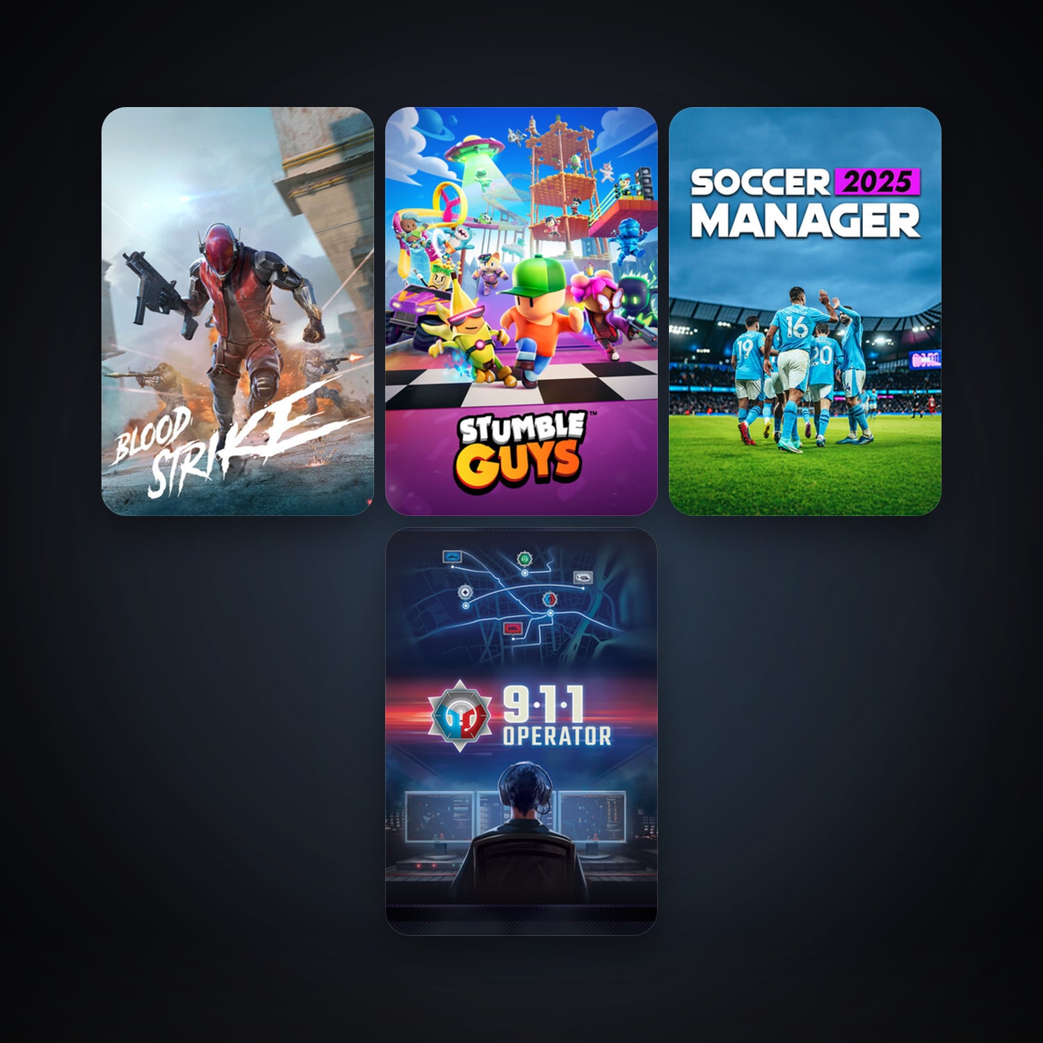 911 Operator + Stumble Guys, 12 games, clean — HabibiAccounts