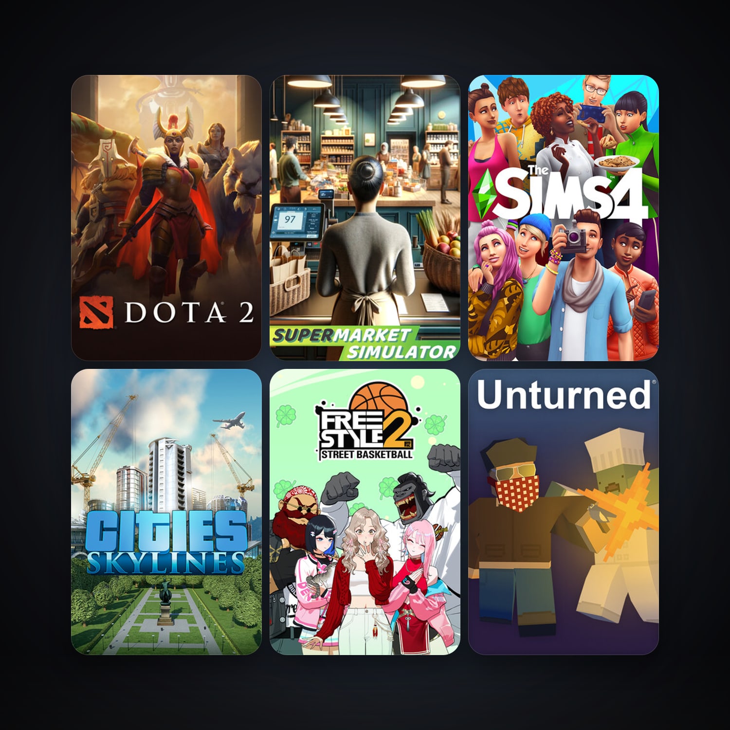 Dota 2 + Cities: Skylines, 10 games, clean — HabibiAccounts