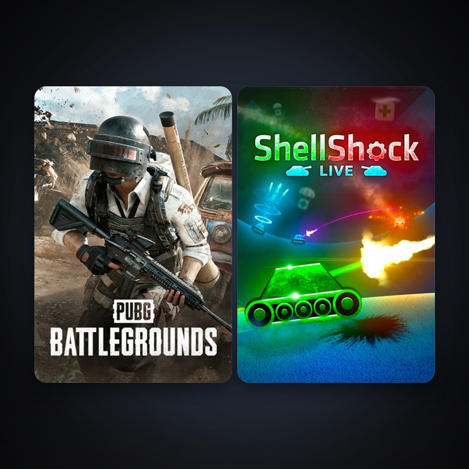 ShellShock Live + PUBG: BATTLEGROUNDS, 3 games, clean — HabibiAccounts