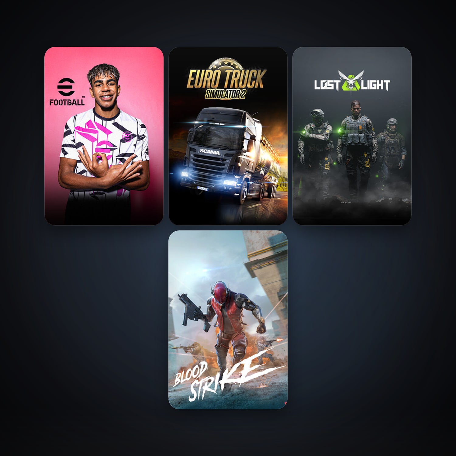 Euro Truck Simulator 2 + eFootball 2024, 14 games, clean — HabibiAccounts
