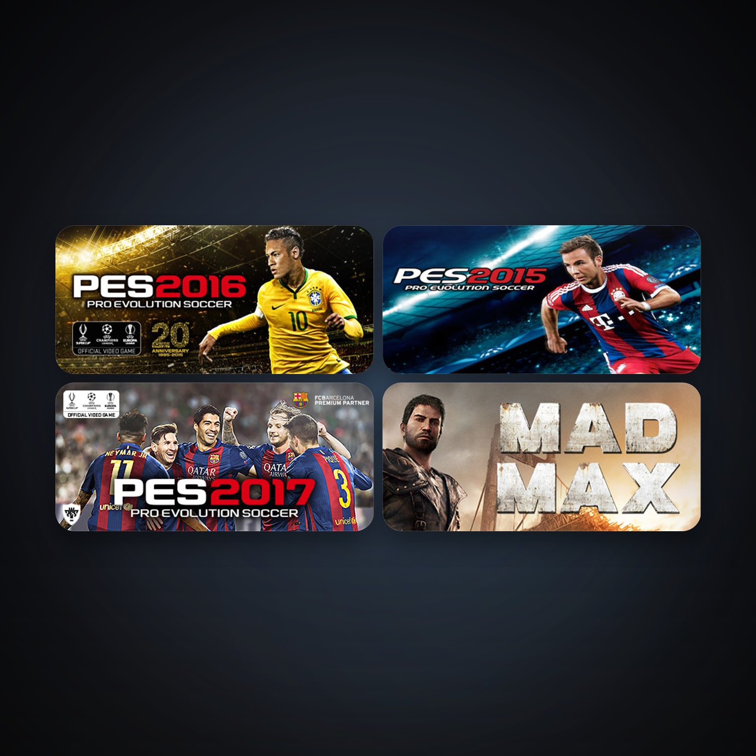 Mad Max + Pro Evolution Soccer 2015, 7 games, clean — HabibiAccounts