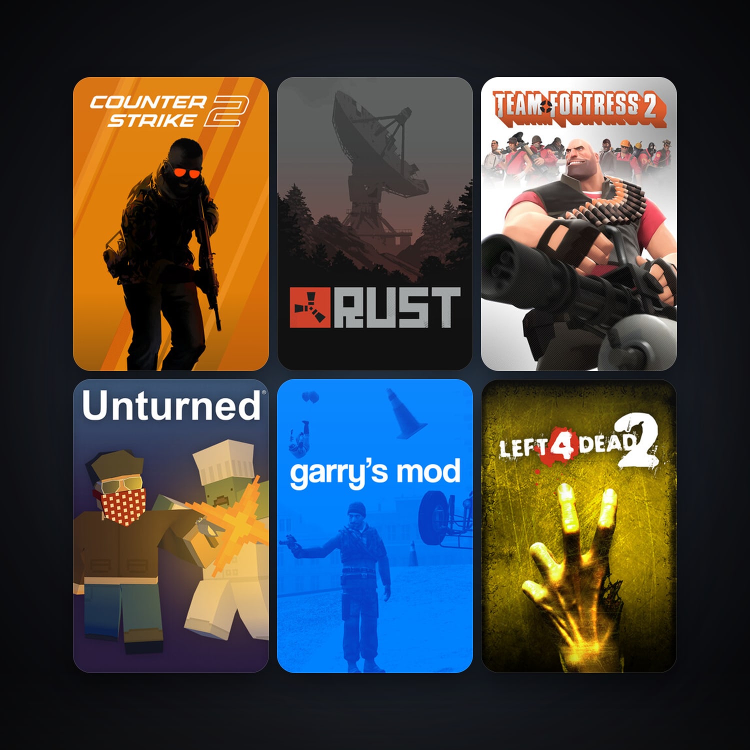 Team Fortress 2 + Left 4 Dead 2, 35 games, Steam 14, clean — HabibiAccounts