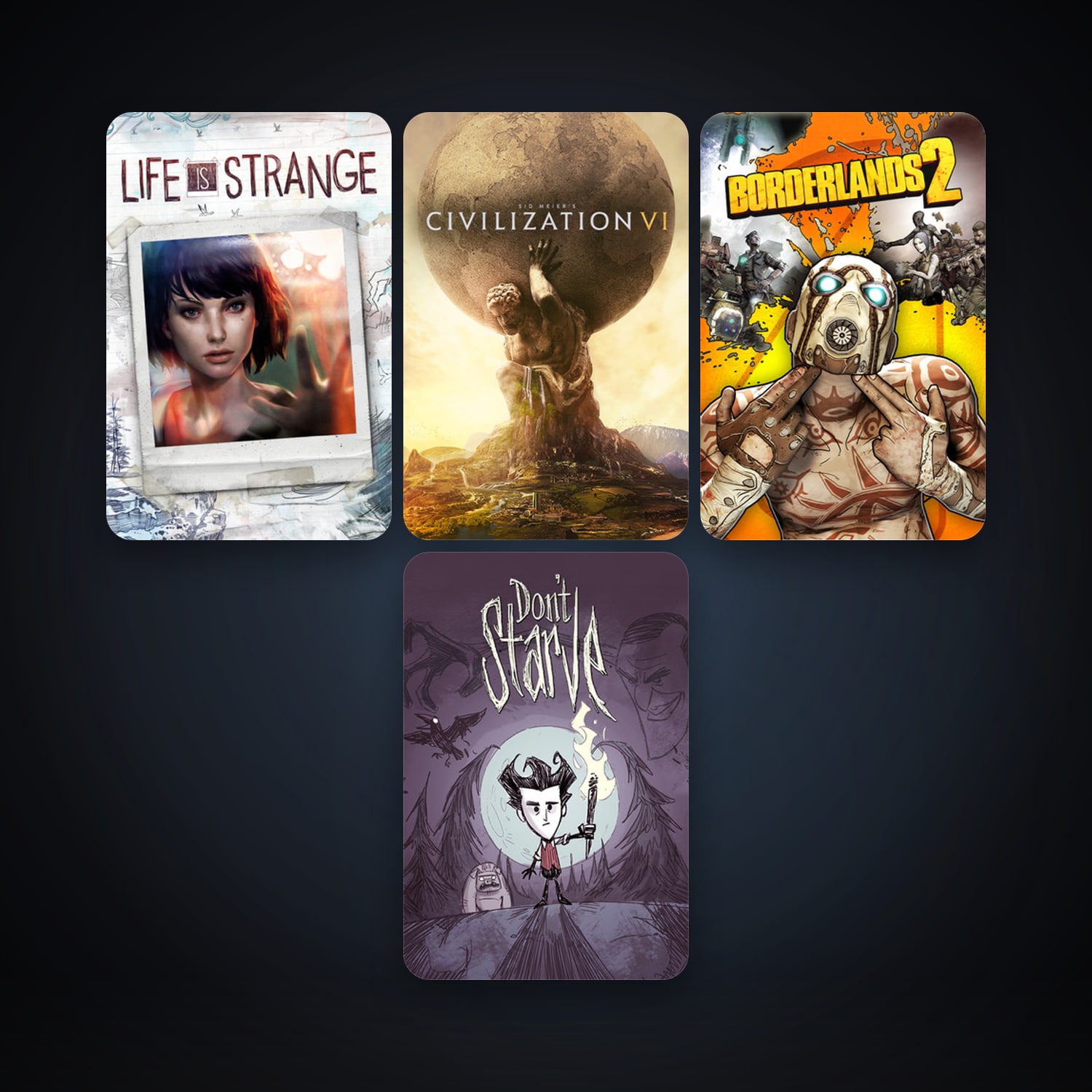 Borderlands 2 + Don't Starve, 5 games, clean — HabibiAccounts