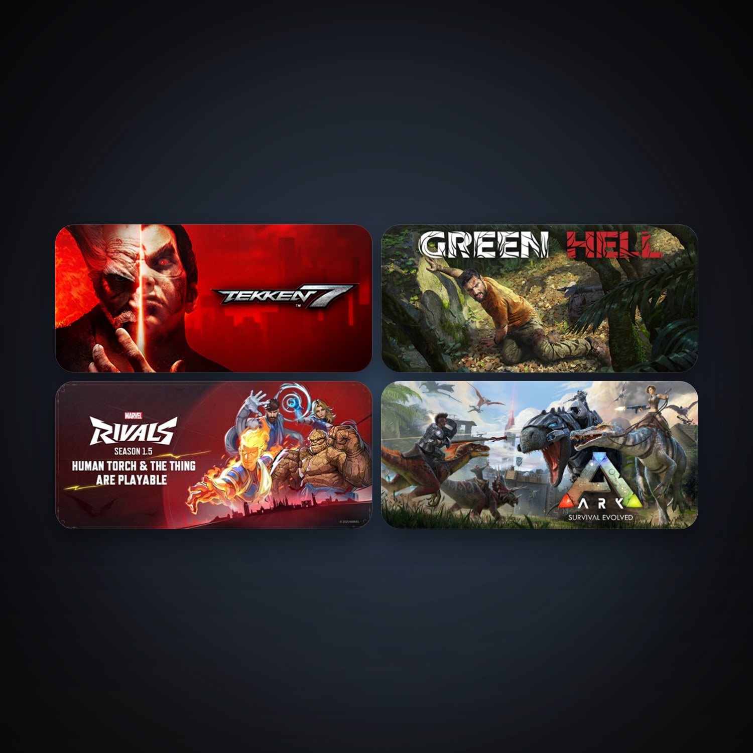 ARK: Survival Evolved + TEKKEN 7, 8 games, clean — HabibiAccounts