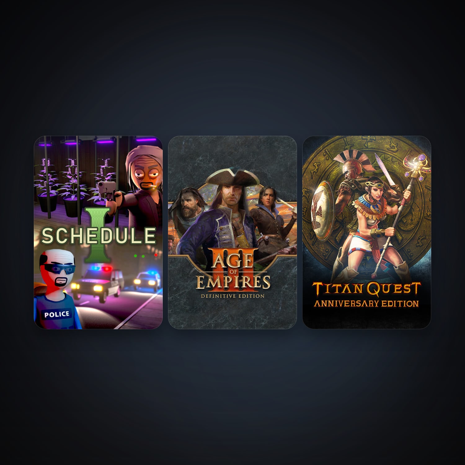 Titan Quest Anniversary Edition + Age of Empires III: Definitive Edition, 3 games, clean — HabibiAccounts
