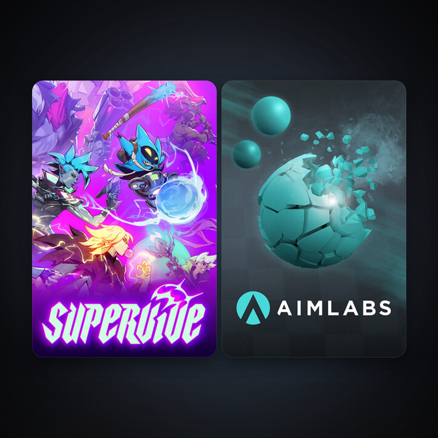Aimlabs + SUPERVIVE, 2 games, clean — HabibiAccounts