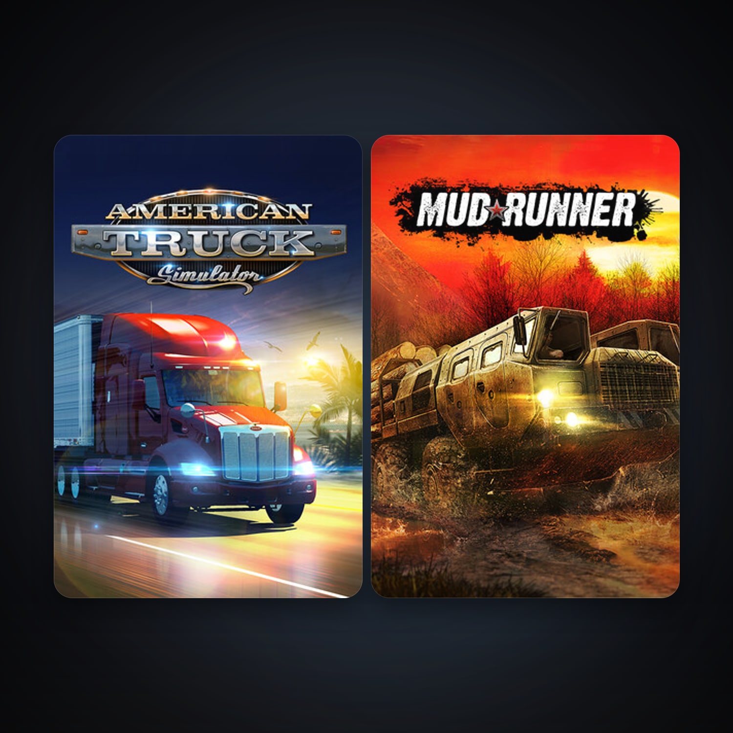 American Truck Simulator + Spintires: MudRunner, 2 games, clean — HabibiAccounts