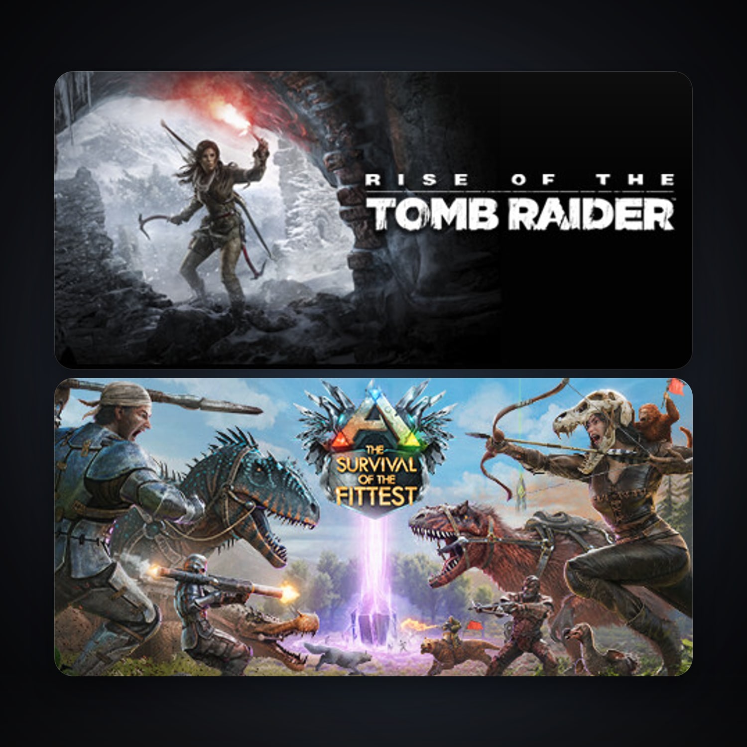 Rise of the Tomb Raider + ARK: The Survival Of The Fittest, 3 games, clean — HabibiAccounts