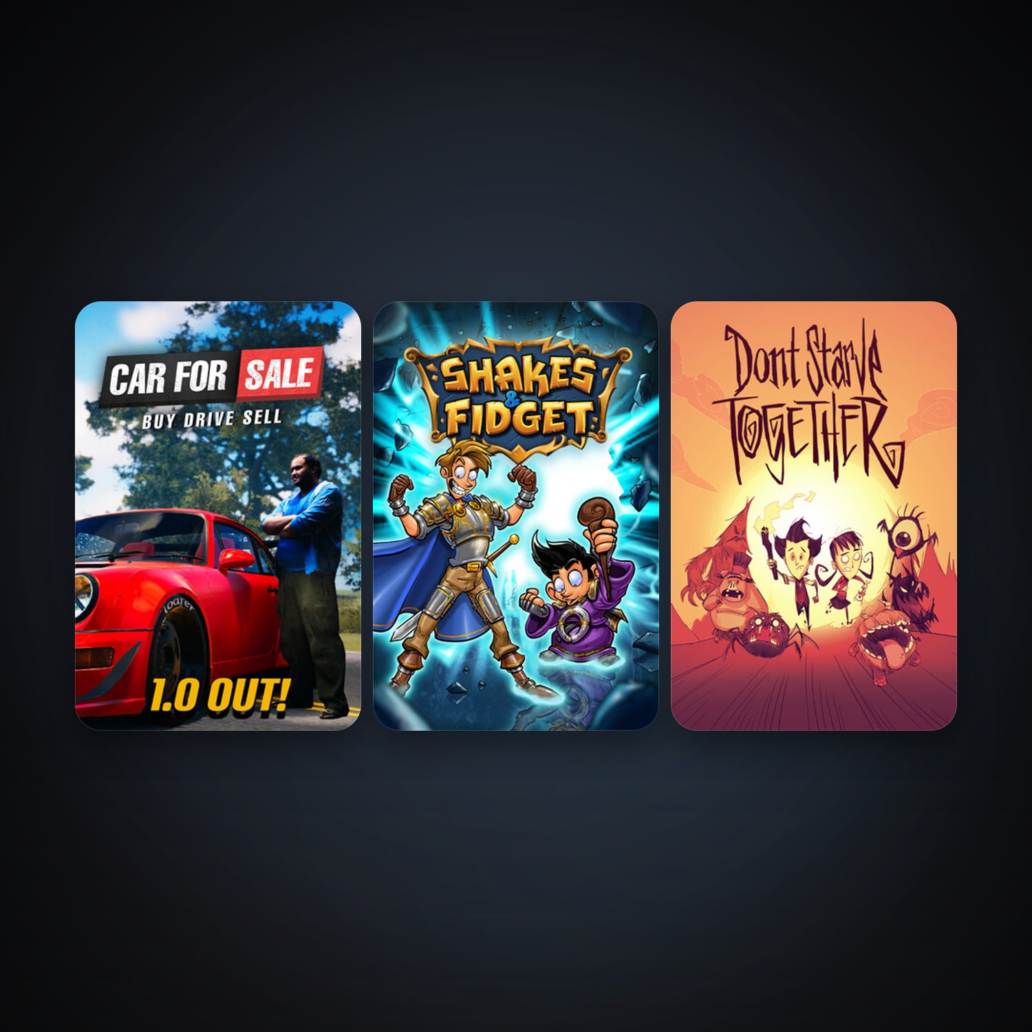 Don't Starve Together + Shakes and Fidget, 4 games, clean — HabibiAccounts