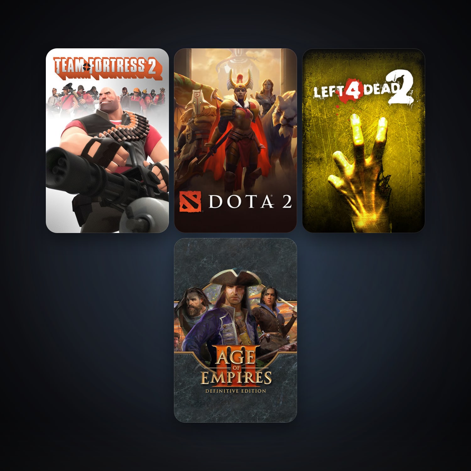 Team Fortress 2 + Left 4 Dead 2, 9 games, clean — HabibiAccounts