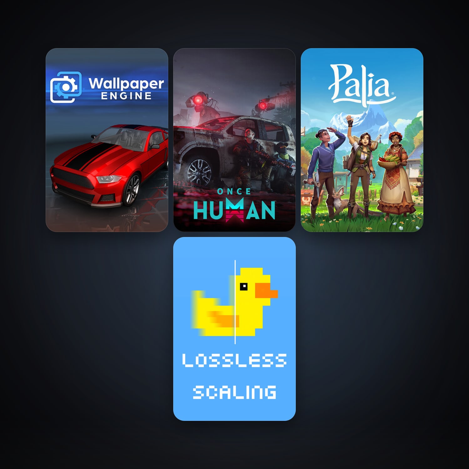 Wallpaper Engine + Lossless Scaling, 7 games, clean — HabibiAccounts