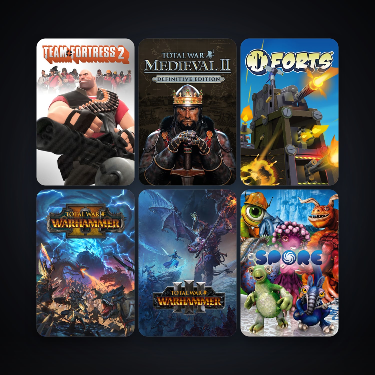 Team Fortress 2 + Medieval II: Total War, 15 games, clean — HabibiAccounts