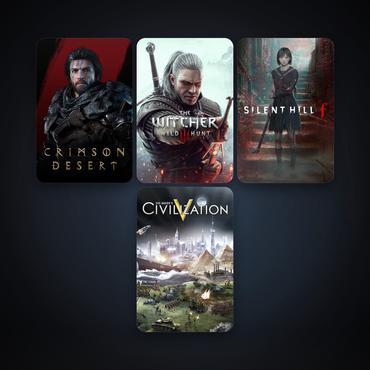 Sid Meier's Civilization V + The Witcher 3: Wild Hunt, 4 games, clean — HabibiAccounts