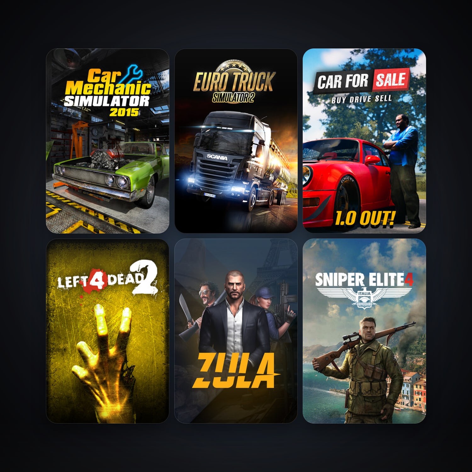 Left 4 Dead 2 + Euro Truck Simulator 2, 8 games, clean — HabibiAccounts