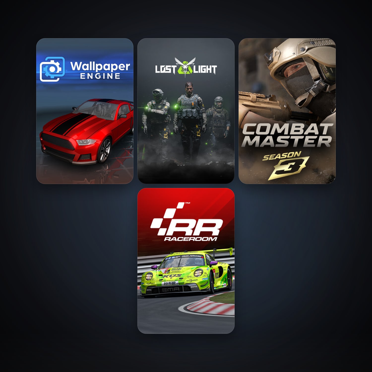 RaceRoom Racing Experience + Assetto Corsa, 13 games, clean — HabibiAccounts
