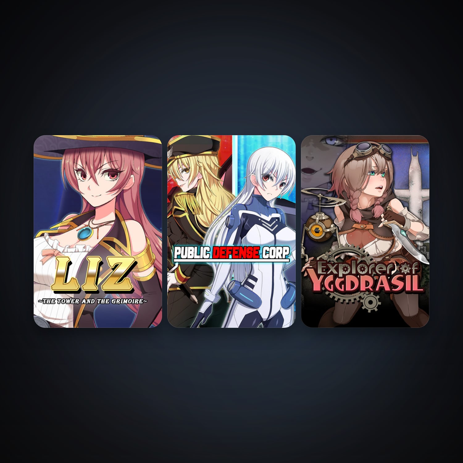 Public Defense Corp + Liz ~The Tower and the Grimoire~, 7 games, clean — HabibiAccounts