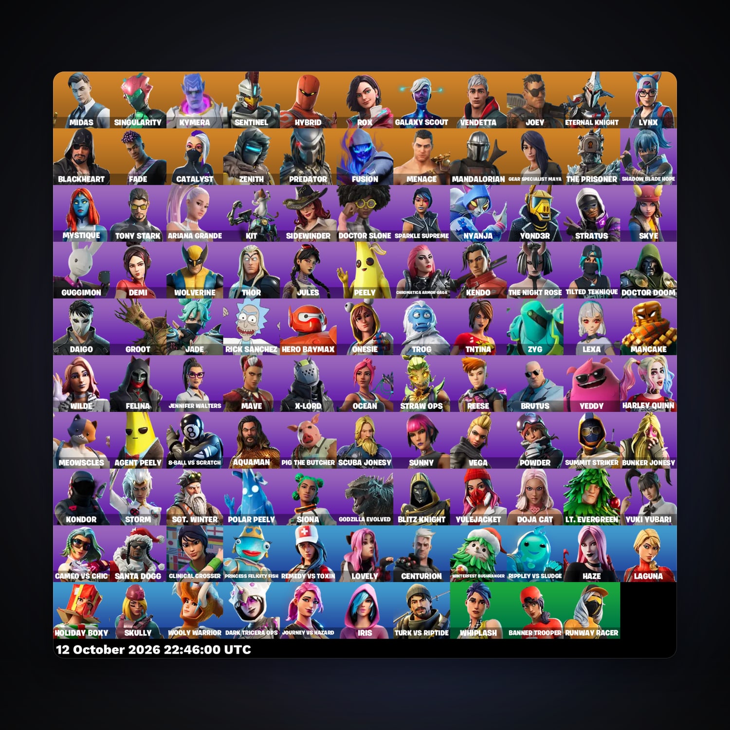 Fortnite account with Midas & Peely — 109 skins — 200 V-Bucks — lvl 2523 — HabibiAccounts