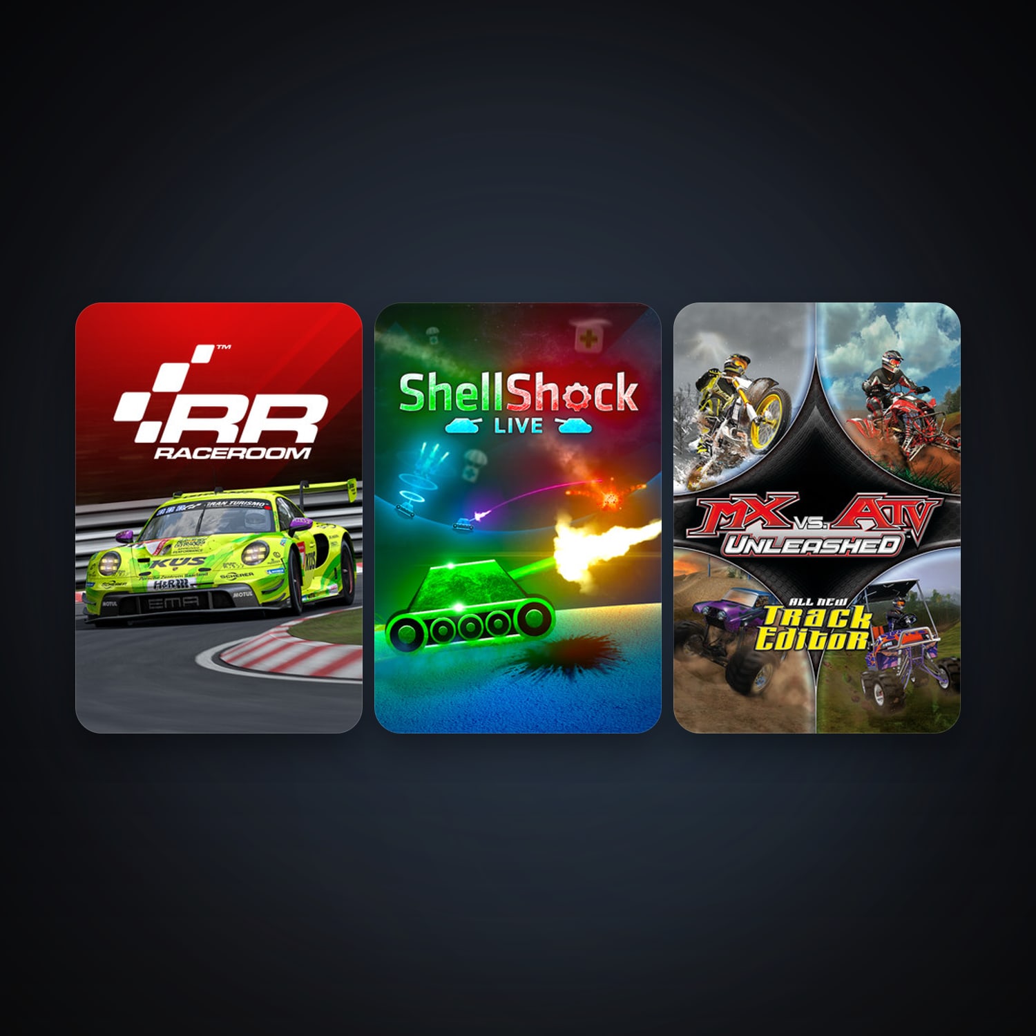 RaceRoom Racing Experience + ShellShock Live, 5 games, clean — HabibiAccounts