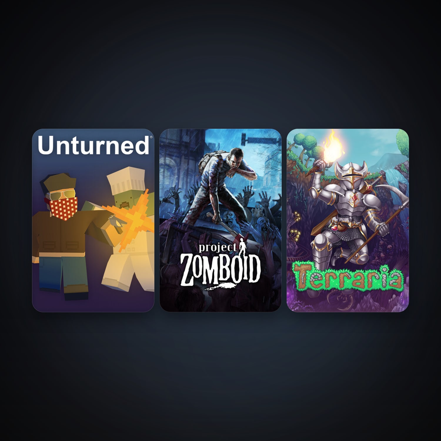Terraria + Project Zomboid, 3 games, clean — HabibiAccounts