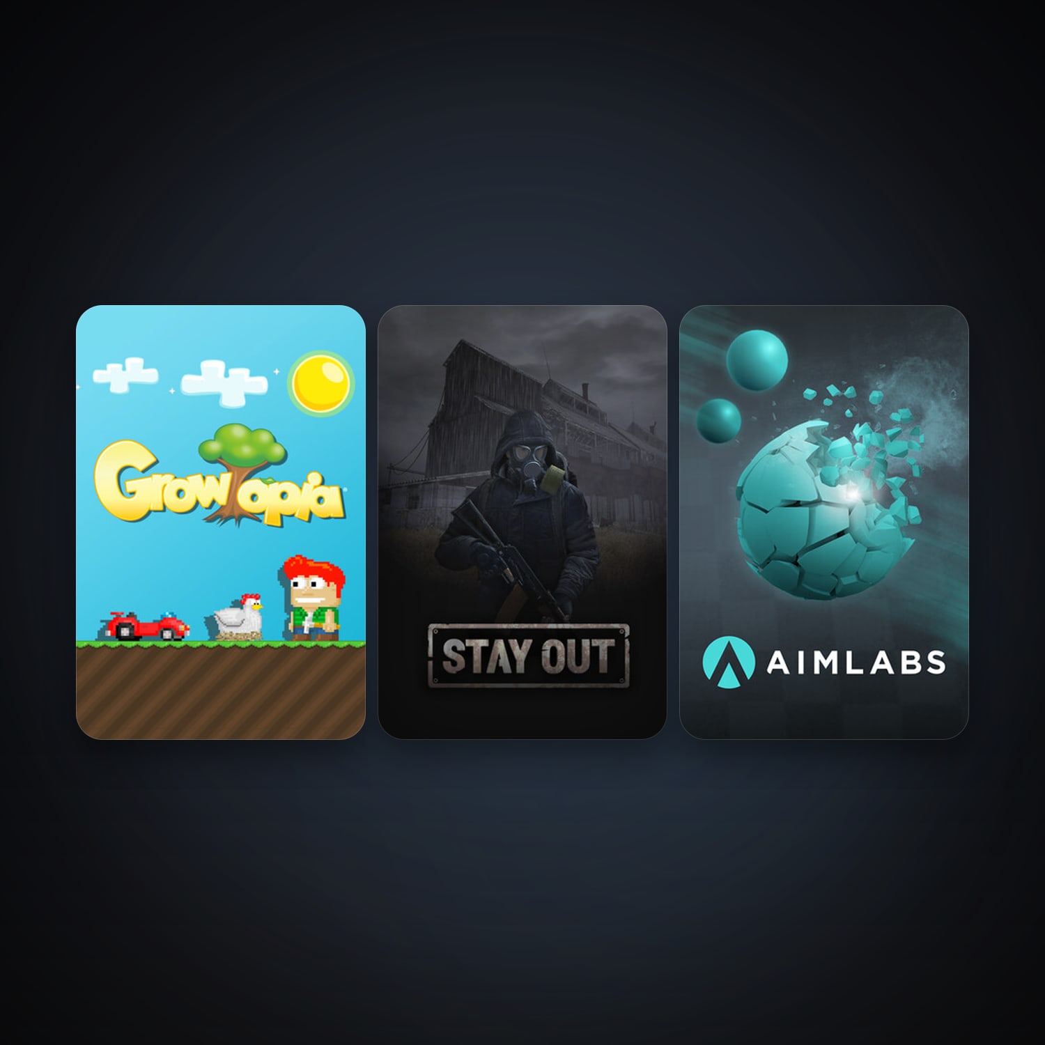 Aimlabs + Growtopia, 11 games, clean — HabibiAccounts