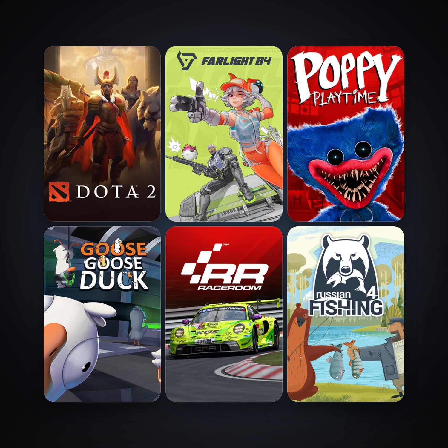 Dota 2 + RaceRoom Racing Experience, 18 games, clean — HabibiAccounts