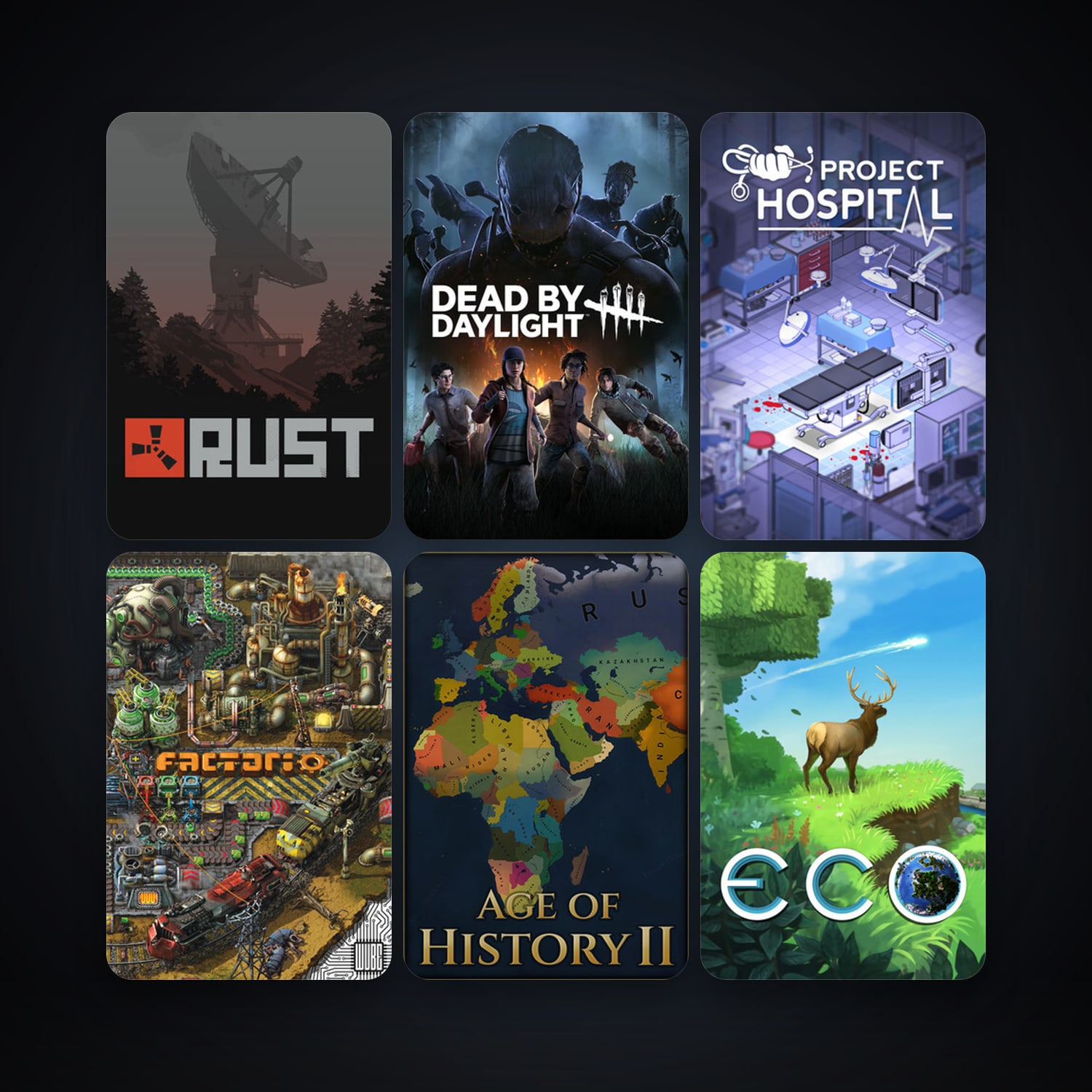 Rust + Dead by Daylight, 63 games, Steam 10, clean — HabibiAccounts