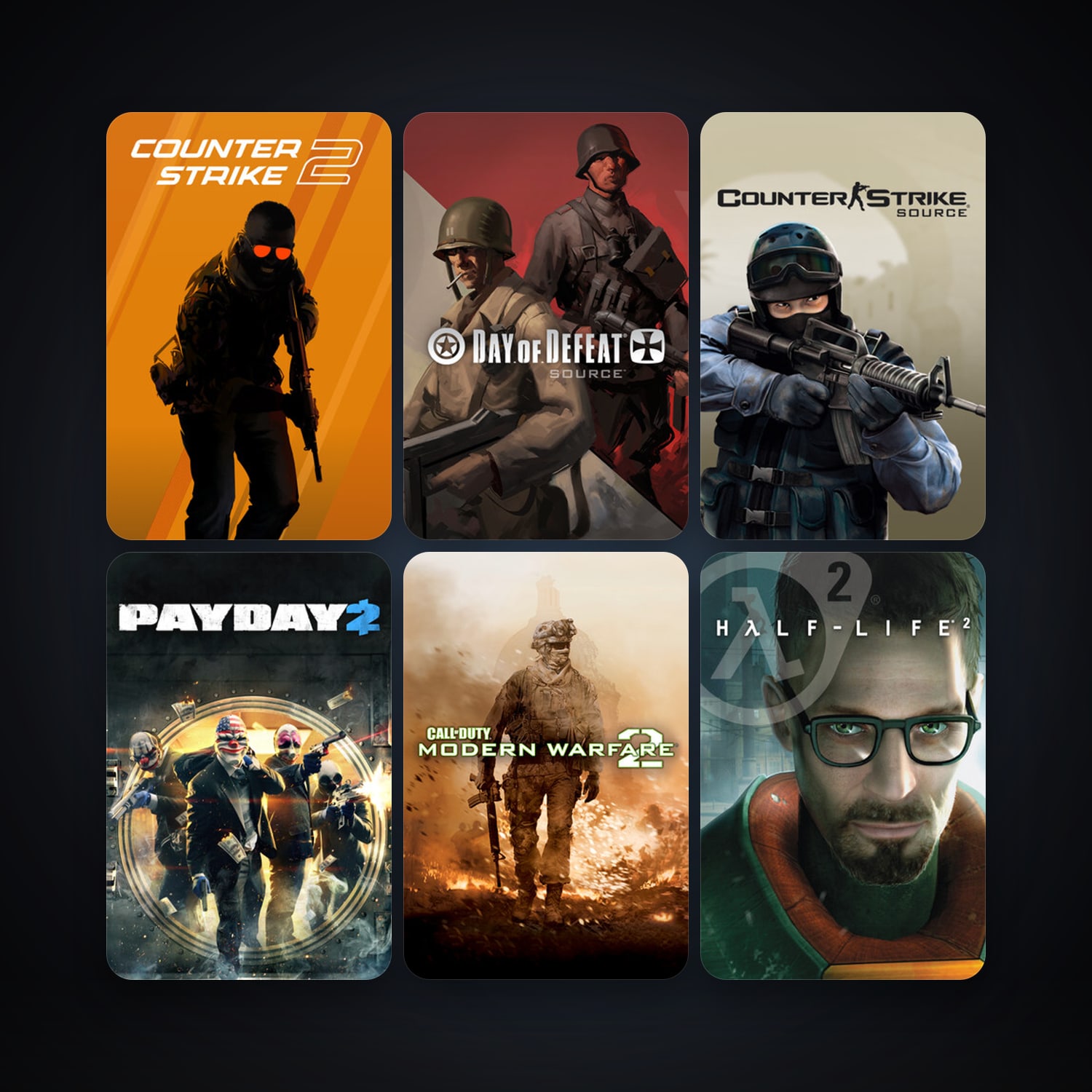 Half-Life 2 + Counter-Strike: Source, 13 games, Steam 11, clean — HabibiAccounts