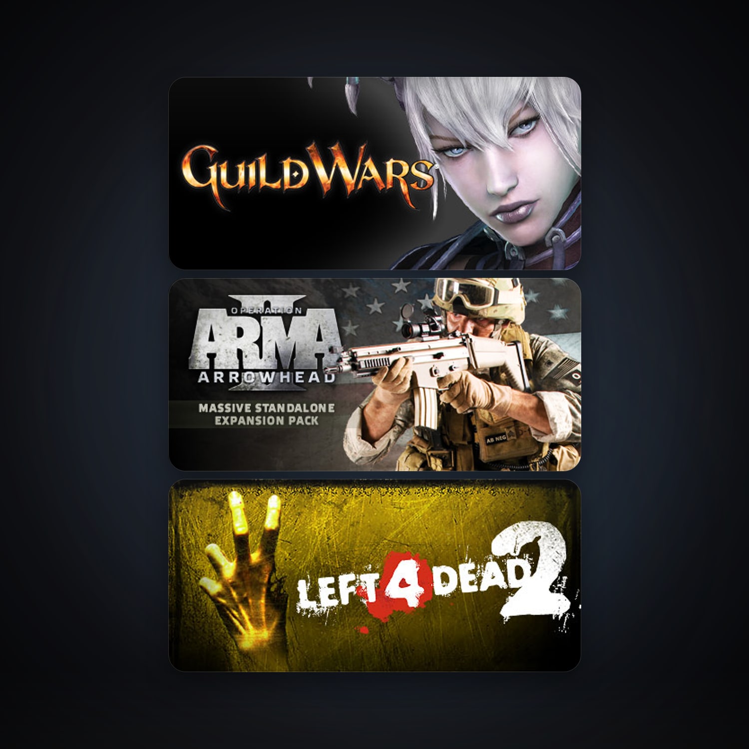 Left 4 Dead 2 + Guild Wars Reforged, 6 games, clean — HabibiAccounts