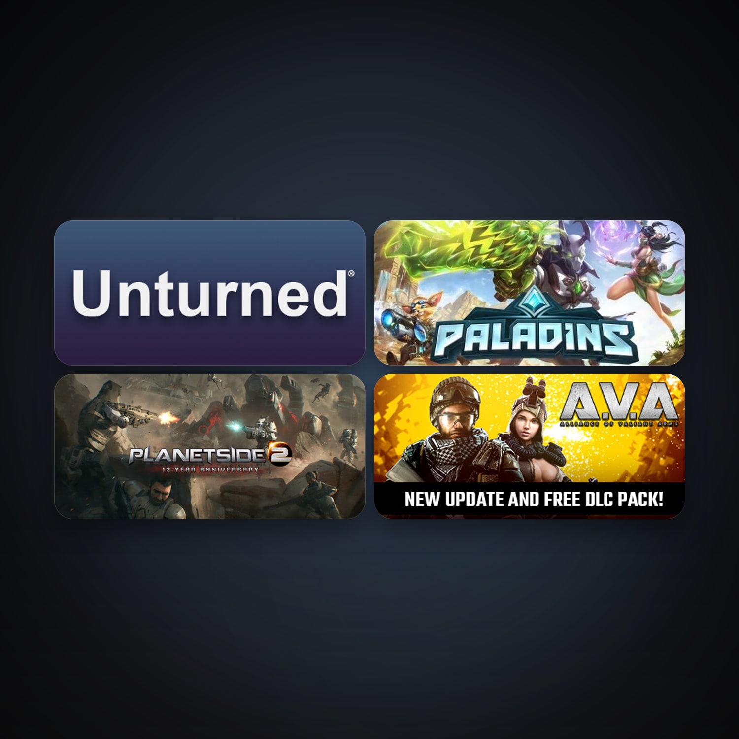 A.V.A. Alliance of Valiant Arms + PlanetSide 2, 9 games, clean — HabibiAccounts