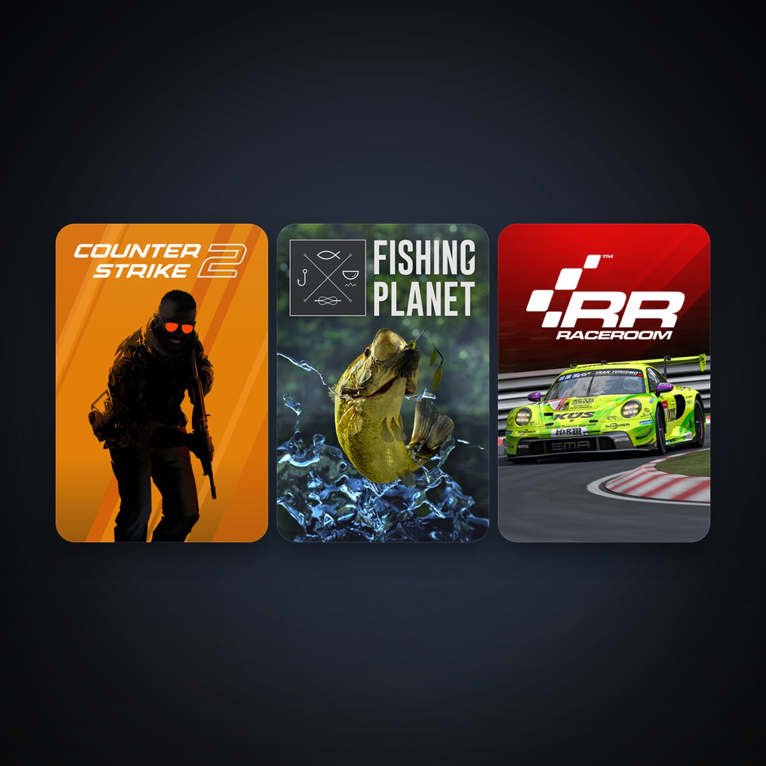 CS2 Prime + RaceRoom Racing Experience, 5 games, clean — HabibiAccounts