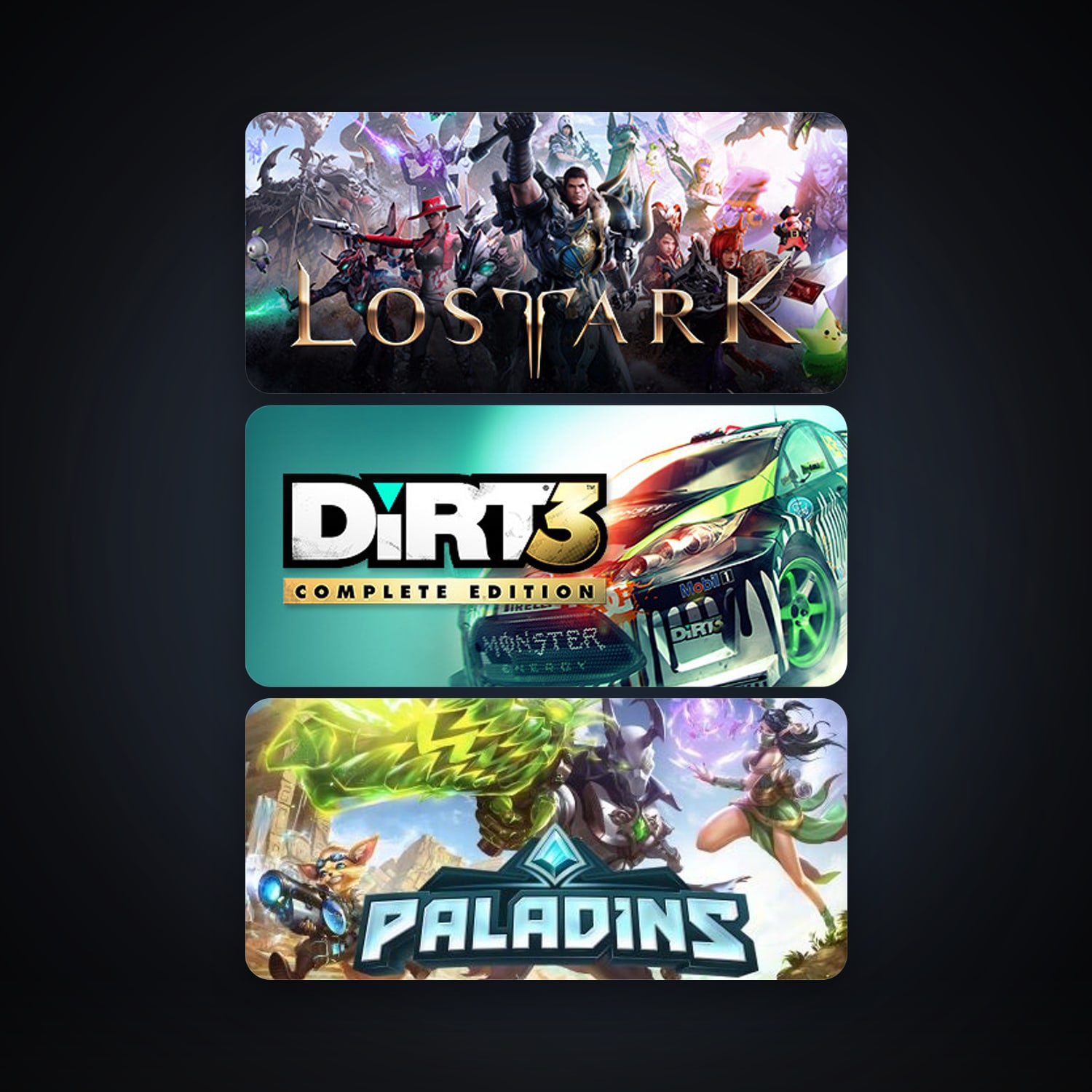 DiRT 3 Complete Edition + Paladins, 10 games, clean — HabibiAccounts