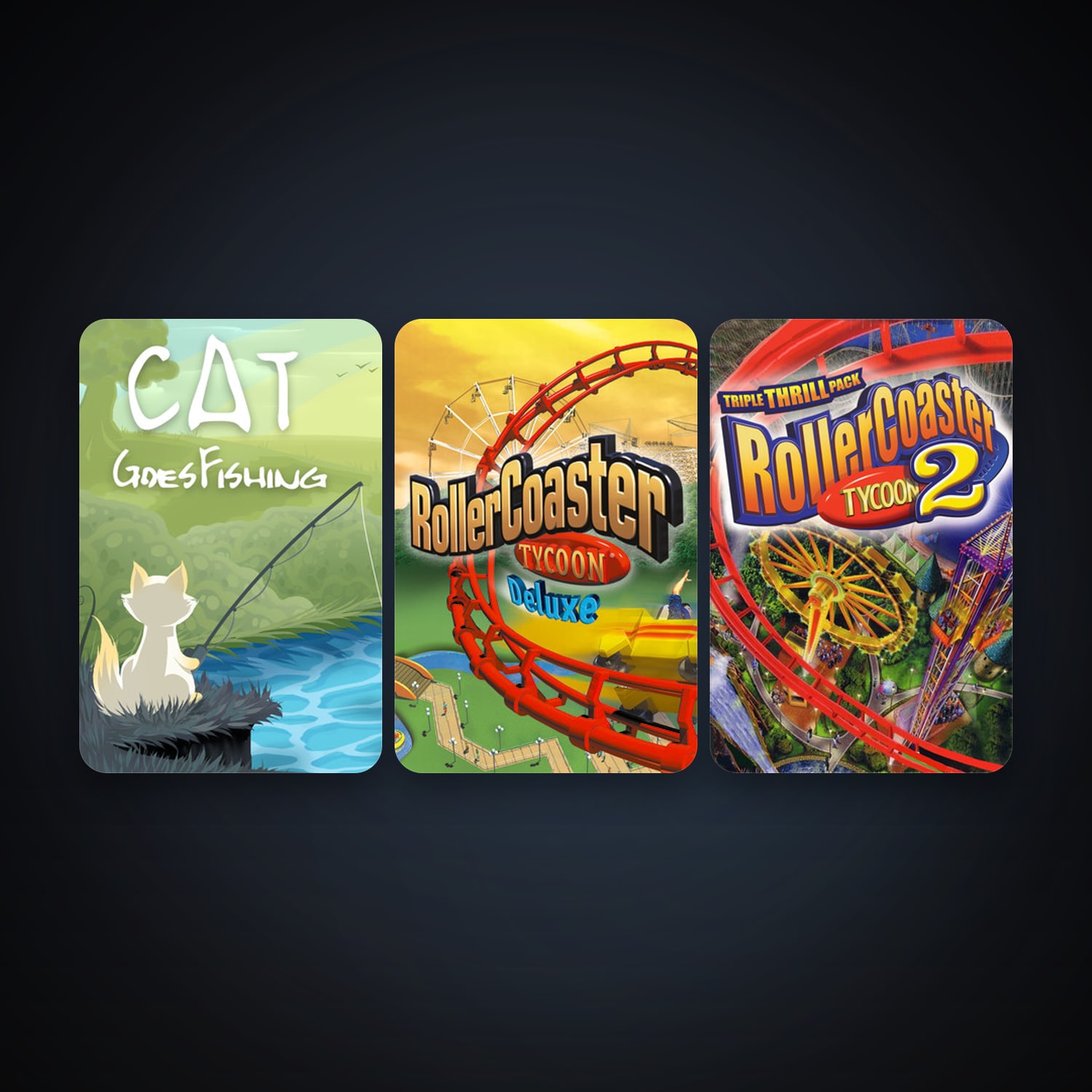 RollerCoaster Tycoon: Deluxe + RollerCoaster Tycoon 2: Triple Thrill Pack, 4 games, clean — HabibiAccounts
