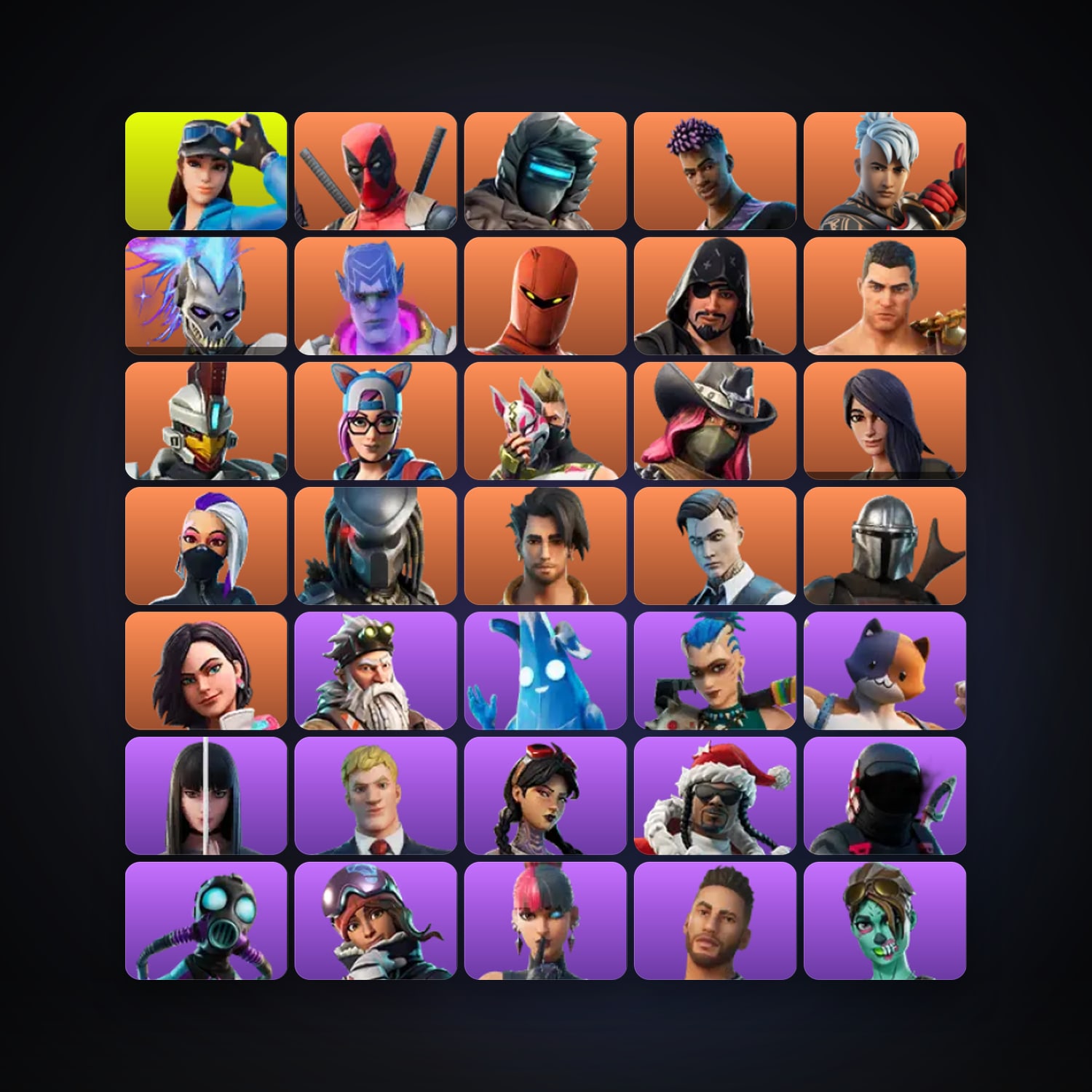 Fortnite account with Ghoul Trooper & Drift — 101 skins — 50 V-Bucks — lvl 1730 — HabibiAccounts