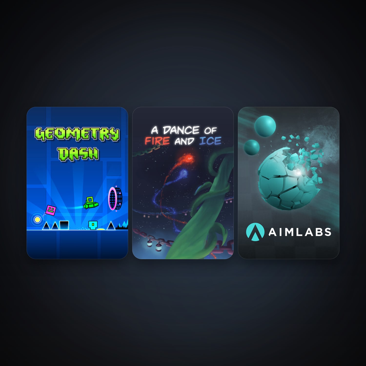 Geometry Dash + Aimlabs, 5 games, clean — HabibiAccounts