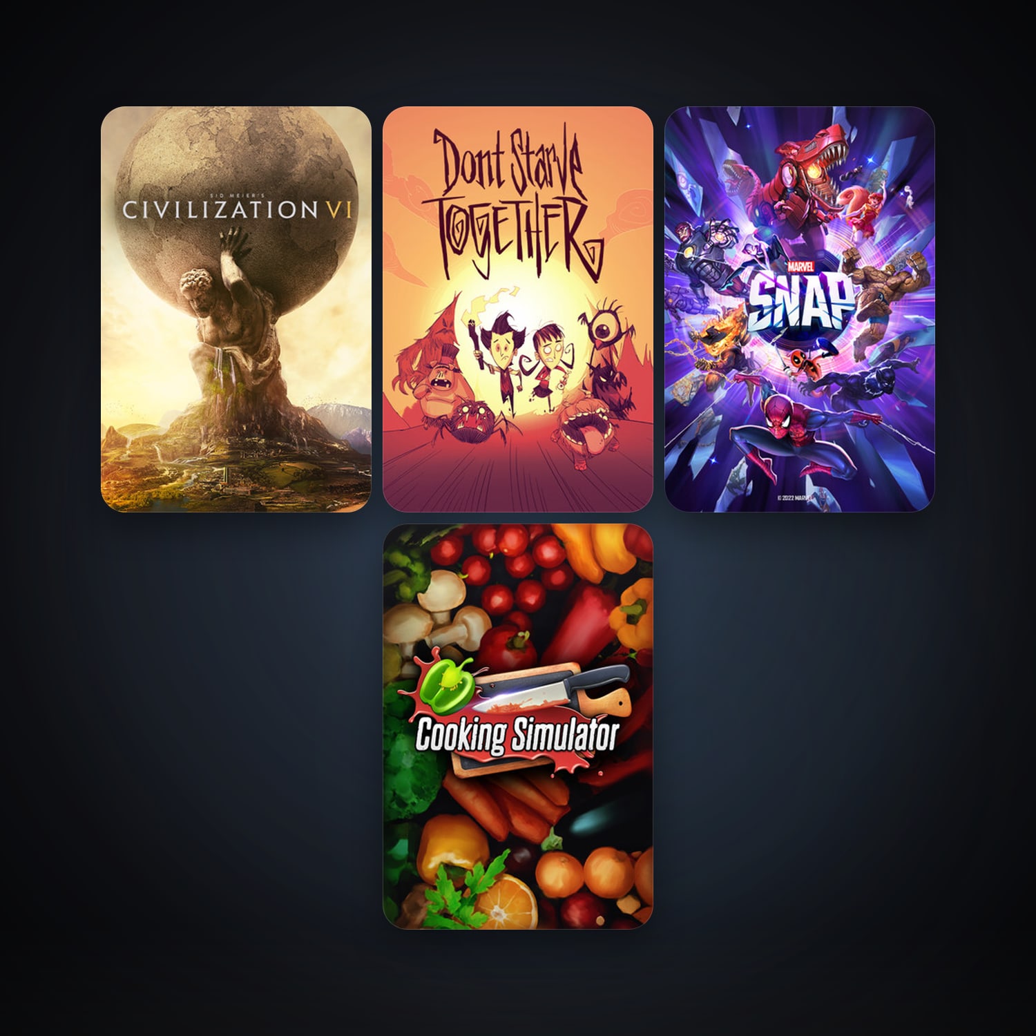 Sid Meier's Civilization VI + Don't Starve Together, 6 games, clean — HabibiAccounts