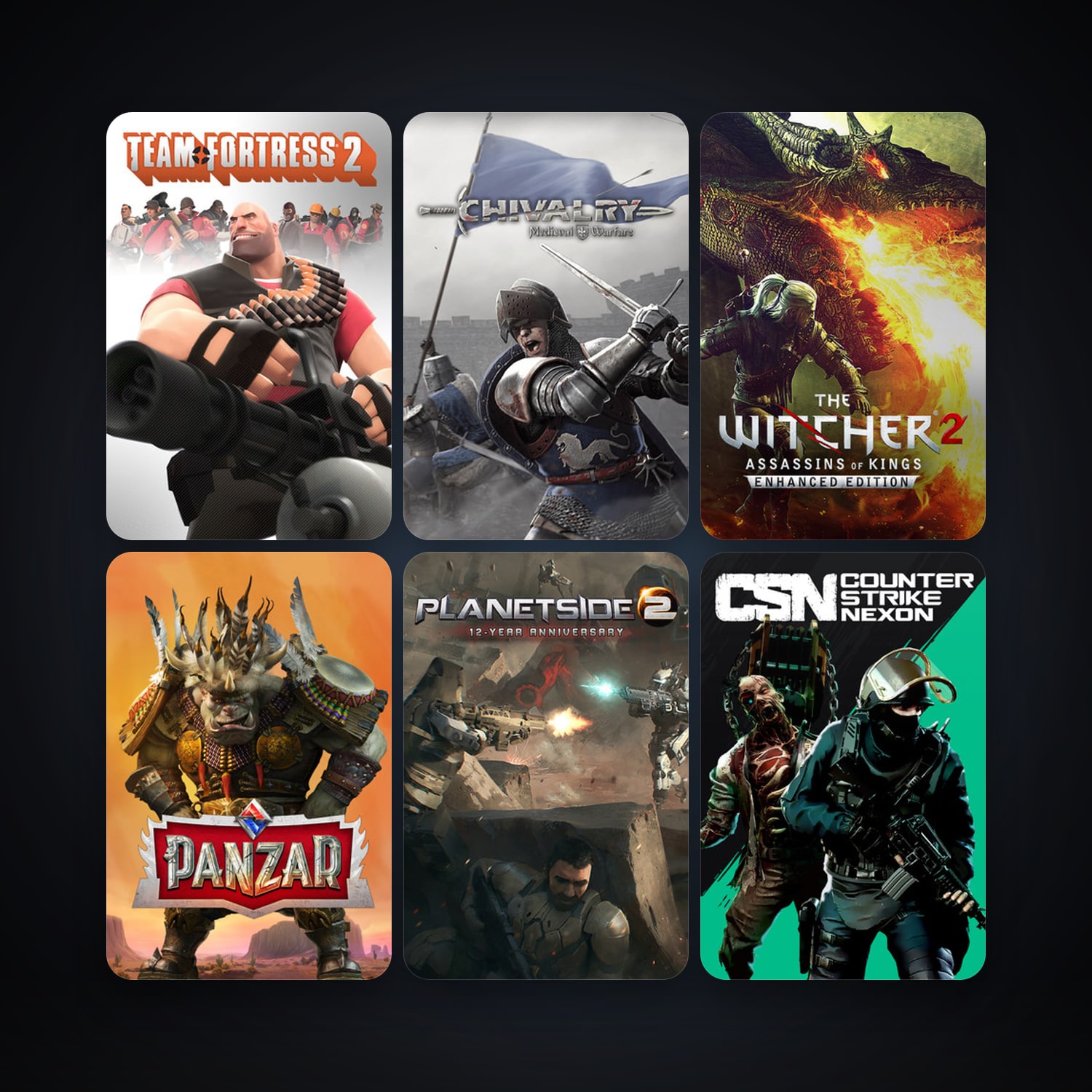 Team Fortress 2 + The Witcher 2: Assassins of Kings Enhanced Edition, 11 games, clean — HabibiAccounts