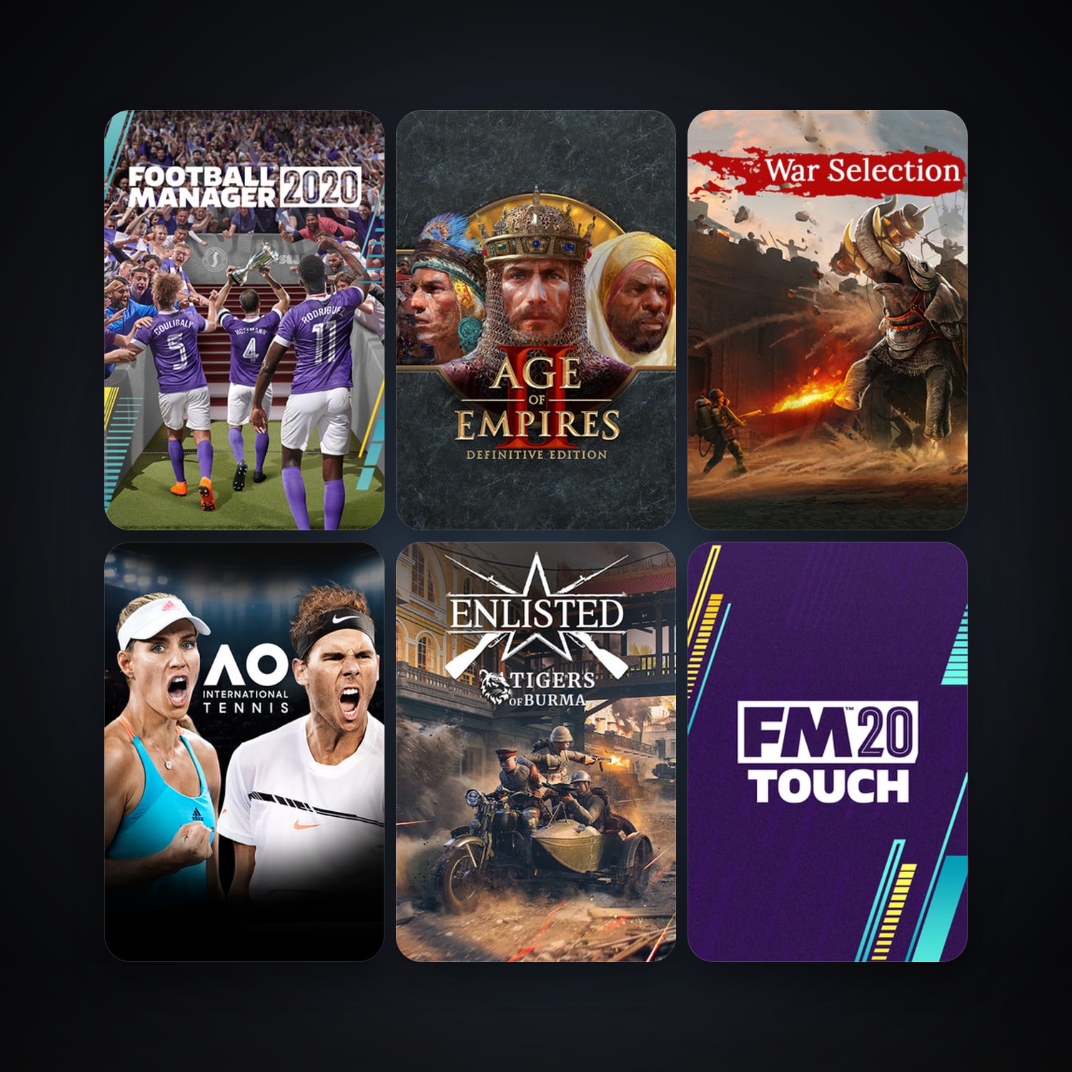 AO International Tennis + Age of Empires II: Definitive Edition, 7 games, clean — HabibiAccounts