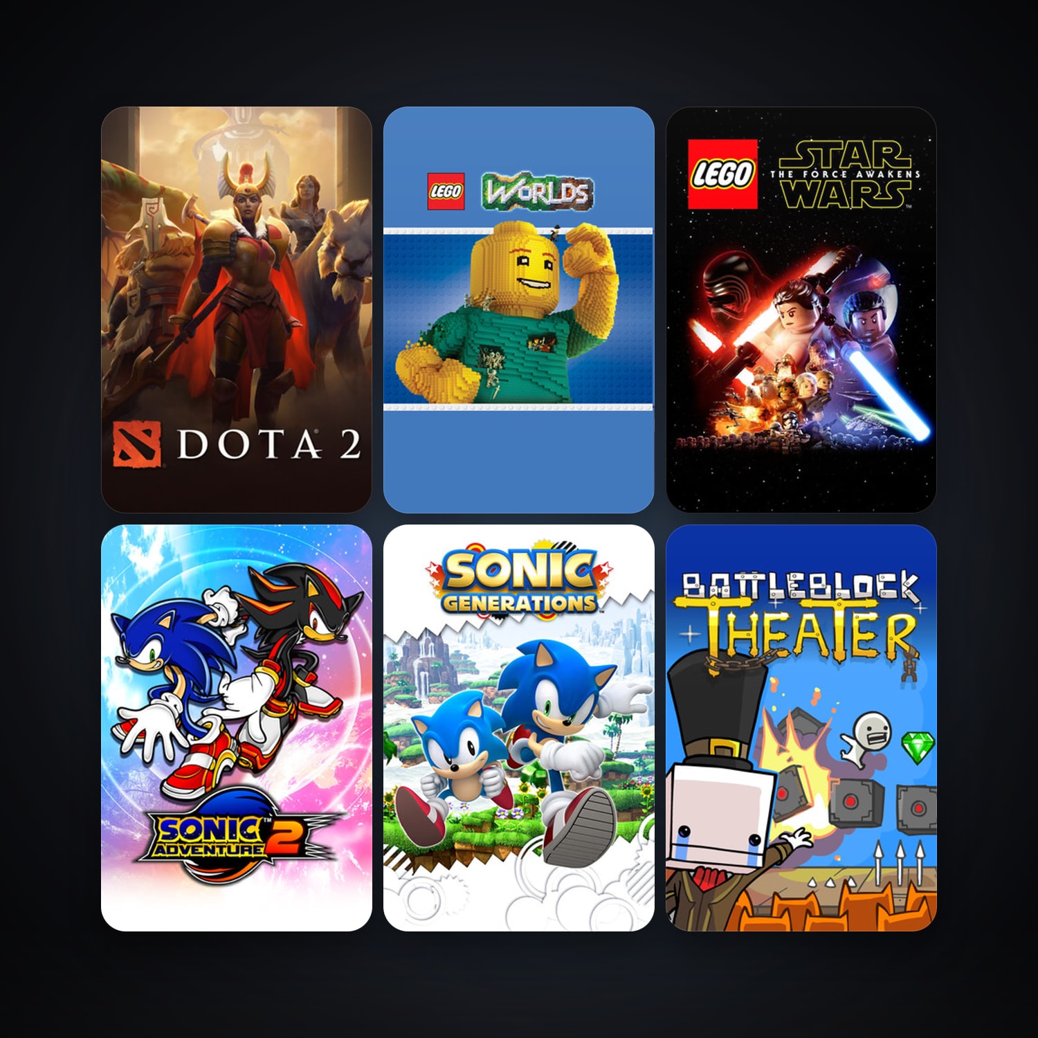 Dota 2 + Sonic Generations Collection, 35 games, Steam 10, clean — HabibiAccounts