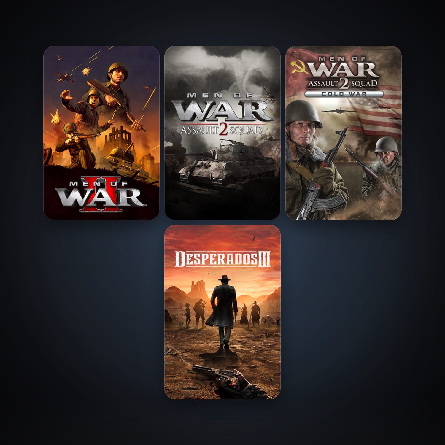 Men of War: Assault Squad 2 + Desperados III, 6 games, clean — HabibiAccounts