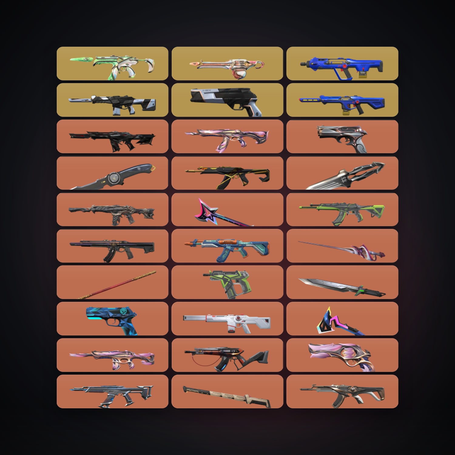 NA Plat 2 locker — 19 knives, 310 skins, lvl 375 — HabibiAccounts