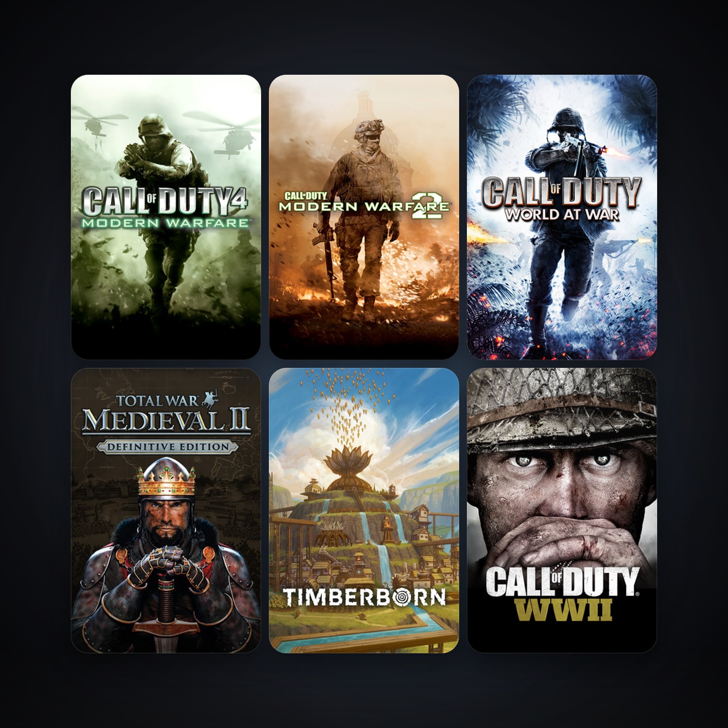 Medieval II: Total War + Call of Duty 4: Modern Warfare, 25 games, Steam 10, clean — HabibiAccounts