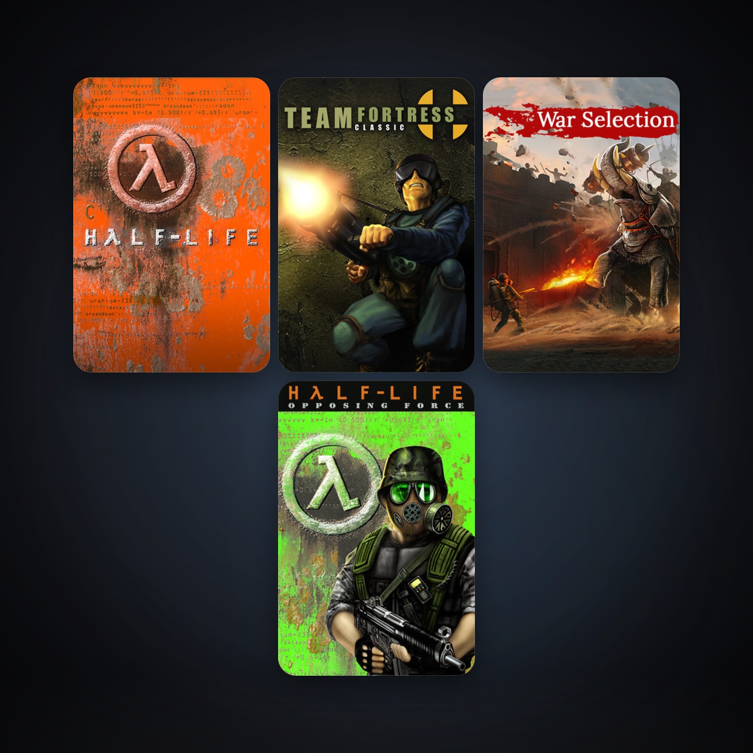 Team Fortress Classic + Half-Life: Opposing Force, 5 games, clean — HabibiAccounts